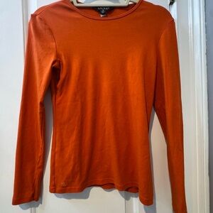 Ralph Lauren Bright Orange Crewneck Long Sleeve Tee